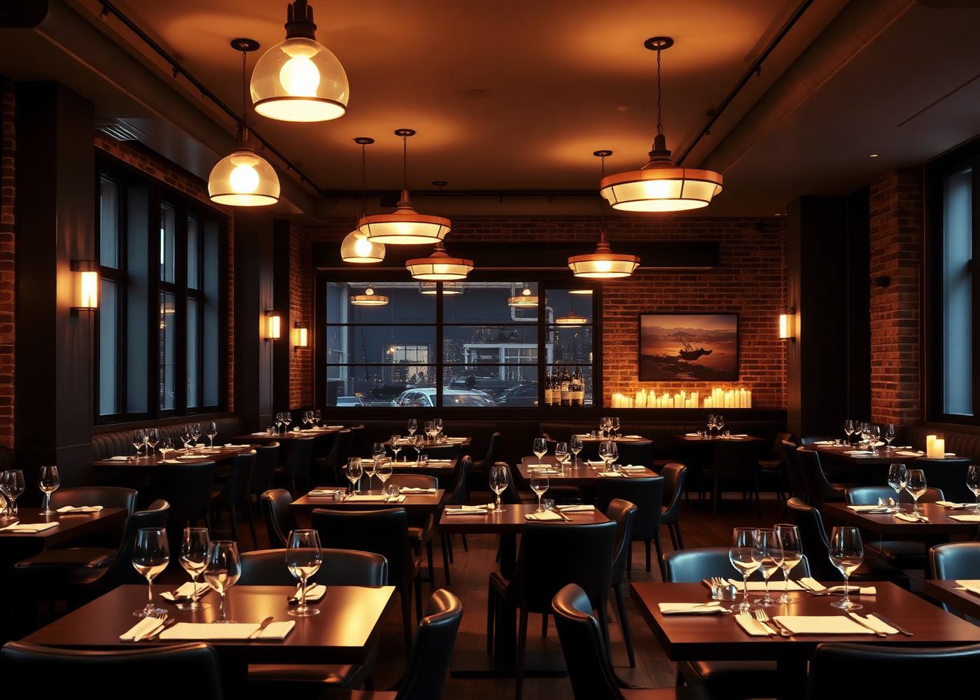 Elegant restaurantinteriør